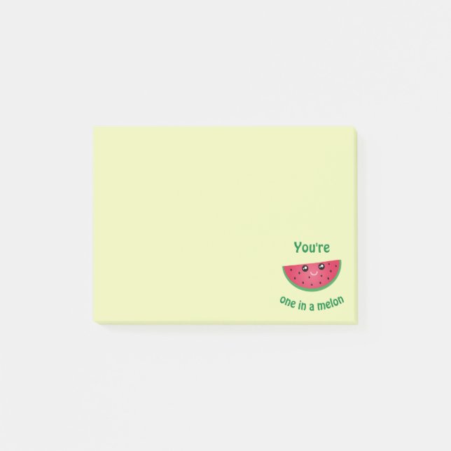 En i Melon Funny Cute Kawaii Watermelon Post-it Block (Framsida)