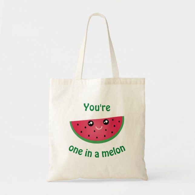 En i Melon Funny Cute Kawaii Watermelon Tygkasse (Framsidan)