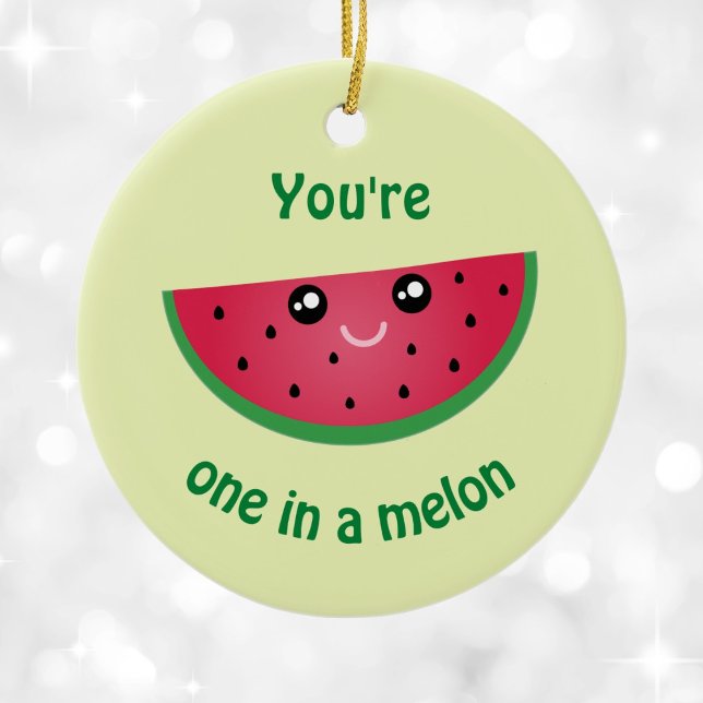 En i Melon Funny Kawaii Watermelon jul Julgransprydnad Keramik (Skapare uppladdad)
