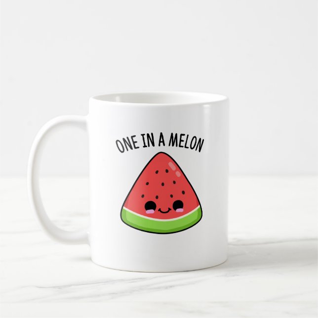 En i Melon Funny Watermelon Pun Kaffemugg (Vänster)
