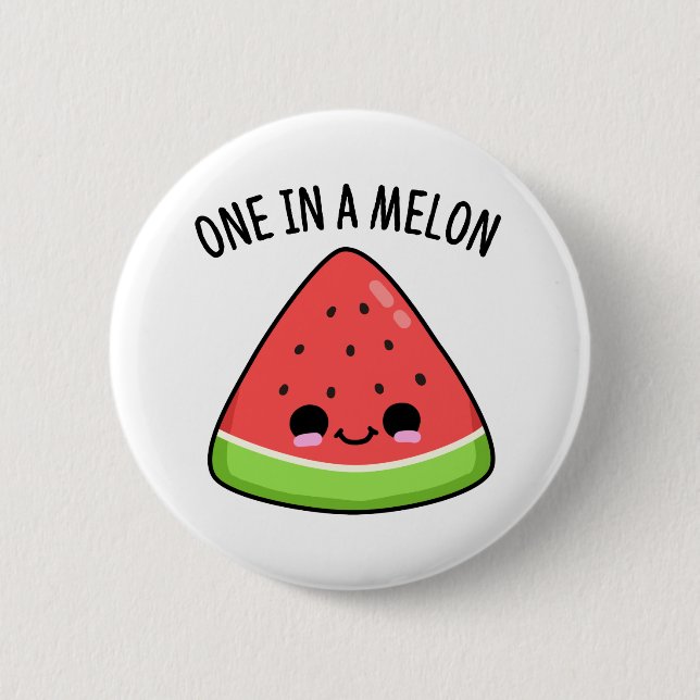 En i Melon Funny Watermelon Pun Knapp (Framsida)