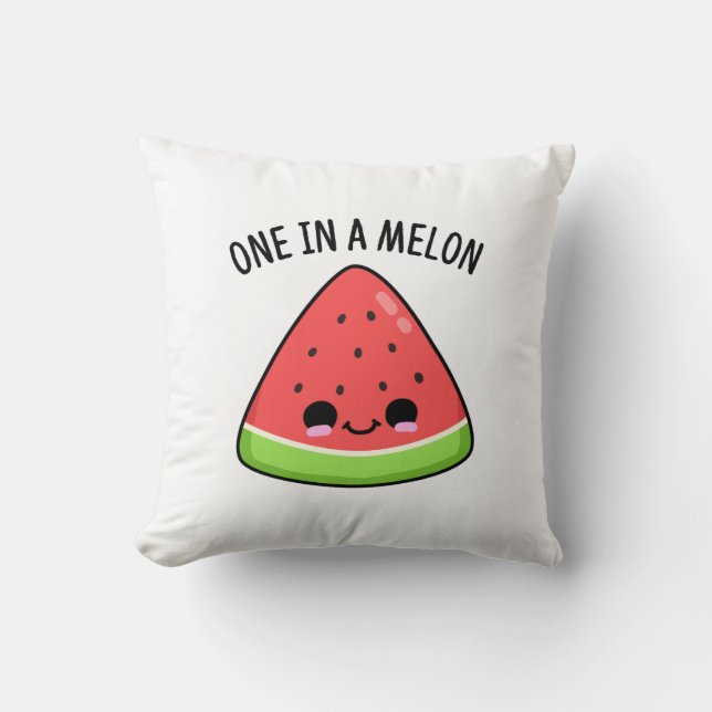 En i Melon Funny Watermelon Pun Kudde (Framsida)