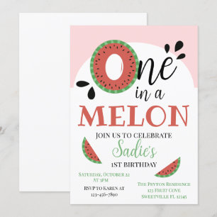 En i Melon Girls första födelsedag Inbjudningar