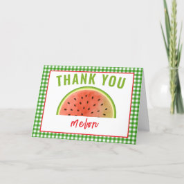En i Melon Glitter Watermelon 1:a födelsedagen Tack Kort