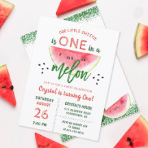 En i Melon Glitter Watermelon Första födelsedag