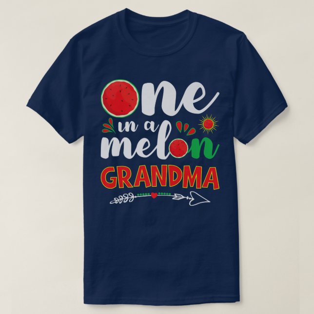 En i Melon Grandma Funny Watermelon Granny Sum T Shirt (Design framsida)