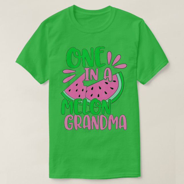 En i Melon Grandma Watermelon Rosa Grandmor T Shirt (Design framsida)