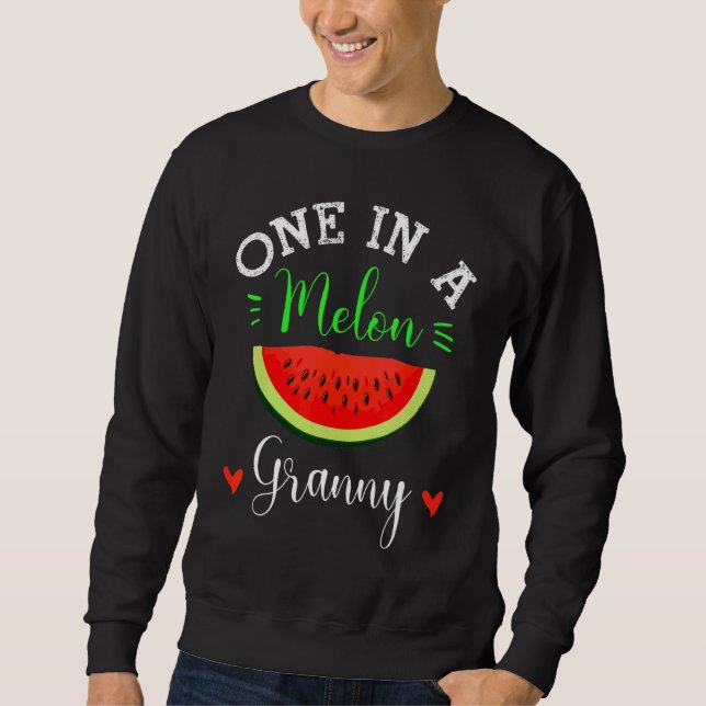 En i Melon Granny Watermelon Sommarfamilj Lång Ärmad Tröja (Framsida)