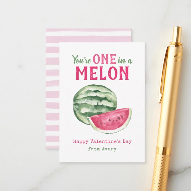 En i Melon Kids Classroom Valentines kort (Fram/Back In Situ)
