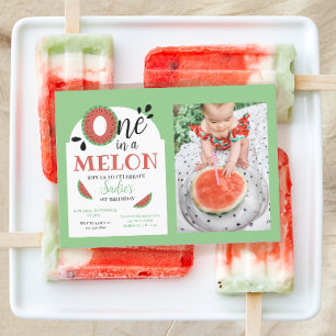 En i Melon Kids första födelsedag Inbjudningar