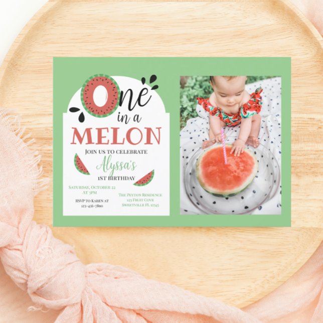 En i Melon Kids första födelsedag Inbjudningar (Skapare uppladdad)