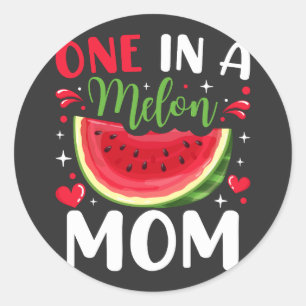 En i Melon Mamma B Day Party Runt Klistermärke