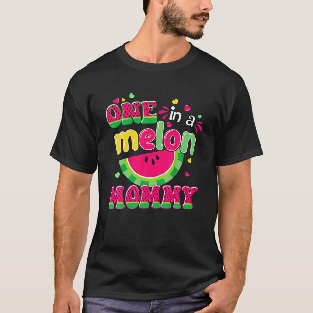 En i Melon Mamma Bday Matching Group, sommar T Shirt (Framsida)