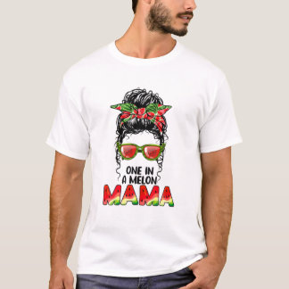 En i Melon Mamma Messy Bun Watermelon Summer VI T Shirt