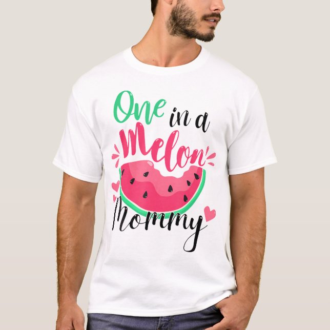 En i Melon Mamma Summer Födelsedagsfest Matchin T Shirt (Framsida)