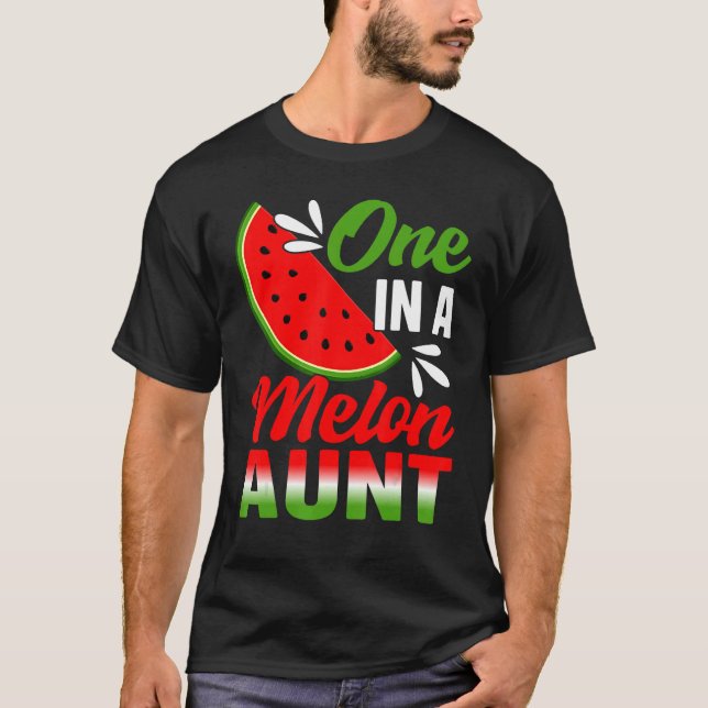 En i Melon Moster Watermelon Family Birthday Par T Shirt (Framsida)