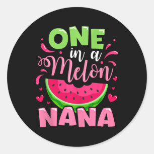 En i Melon Nana Sommar-Födelsedagsfesten Runt Klistermärke
