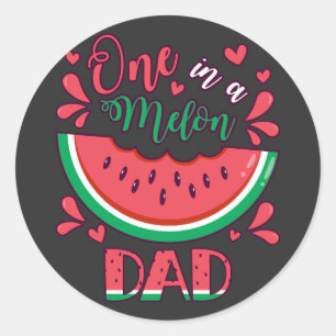 En i Melon Pappa B Day Party Runt Klistermärke