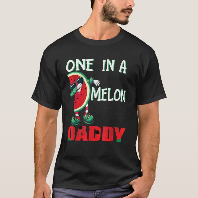 En i Melon pappa Dabbing Watermelon T Shirt (Framsida)