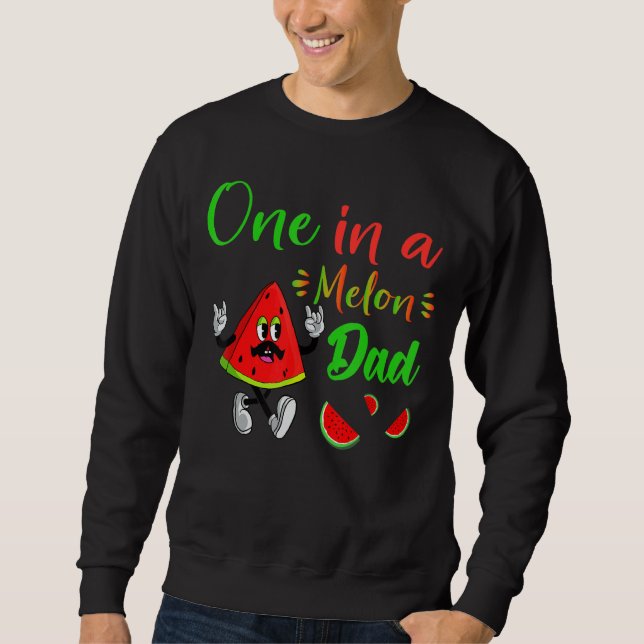 En i Melon pappa Dada Watermelon Fruit Coola Fa Lång Ärmad Tröja (Framsida)