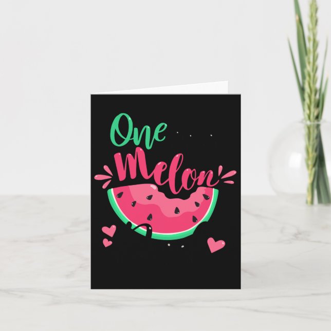 En i Melon Pappa sommarmatchning Födelsedagsfest Kort (Framsida)