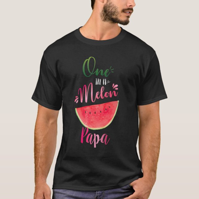 En i Melon Pappa Waterlemon Sommar Far T Shirt (Framsida)