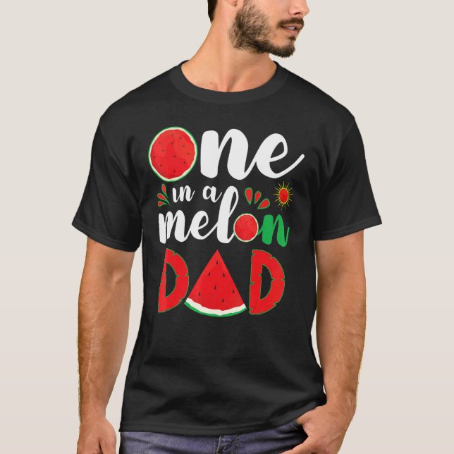 En i Melon Pappa Watermelon Summer Hat Sunshine T Shirt (Framsida)