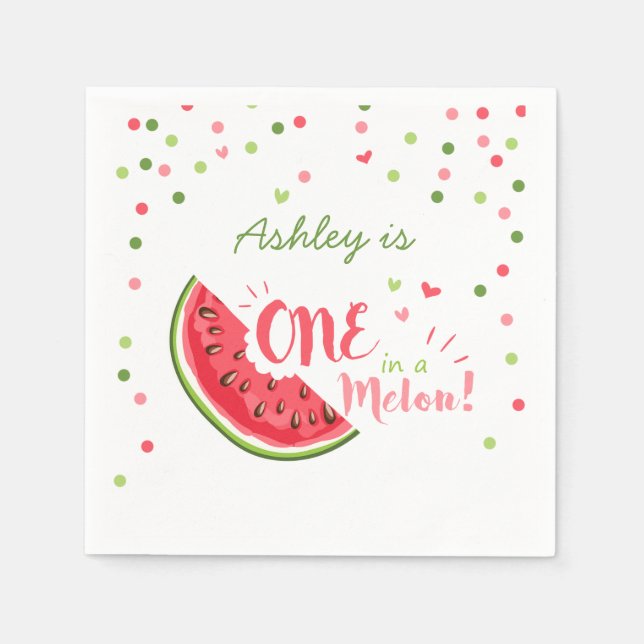 En i melon Papper Napkins Summer Watermelon Pappersservett (Framsidan)