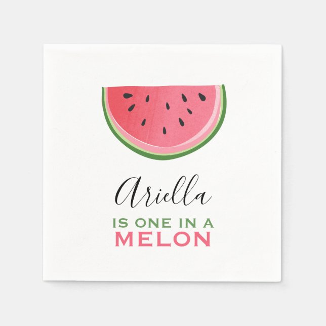 En i melon Papper Napkins Summer Watermelon Pappersservett (Framsidan)