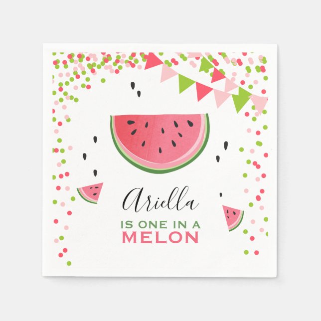 En i melon Papper Napkins Summer Watermelon Pappersservett (Framsidan)