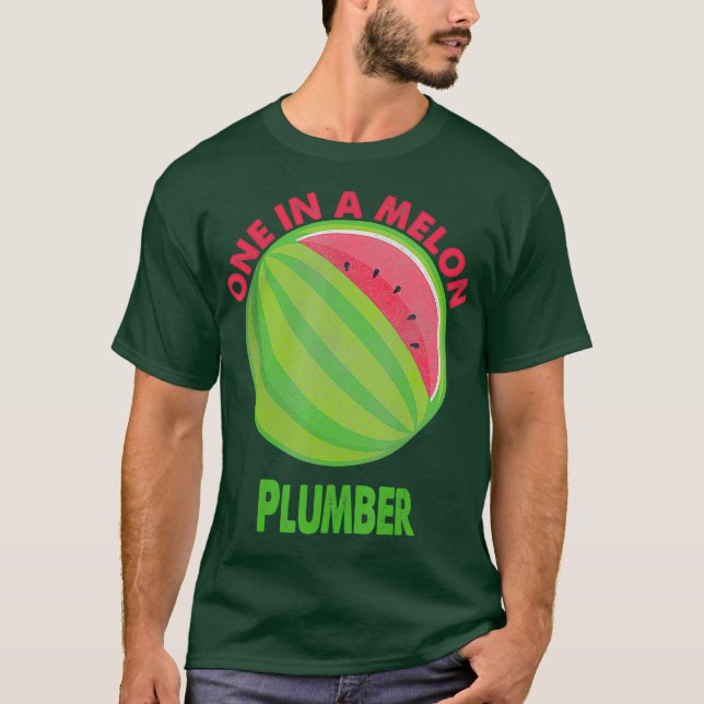 En i Melon Plumber Watermelon Pension T Shirt (Framsida)