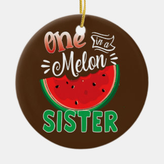 En i Melon Sister Watermelon Födelsedagsfest Julgransprydnad Keramik