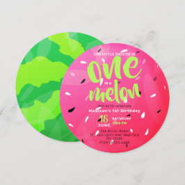 En i Melon Sweet Summer Watermelon Birthday Inbjudningar