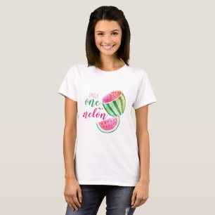 En i Melon Tropical Watermelon Watercolor Rosa T Shirt