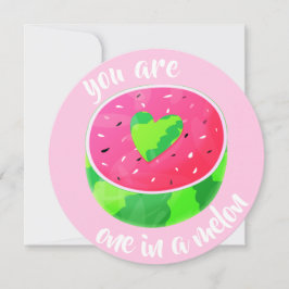 En i Melon Valentine Heart Watermelon Kärlek Julkort