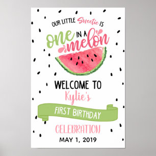 En i Melon Välkomstskylt Poster