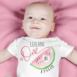 En i Melon Watercolor 1:a födelsedagen T Shirt