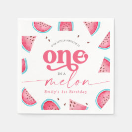 En i Melon Watermelon 1:a födelsedag Party Pappersservett