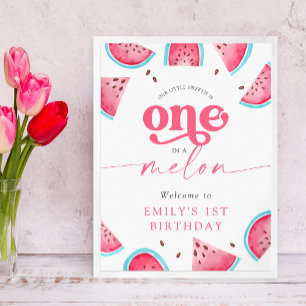 En i Melon Watermelon 1:a födelsedag Poster