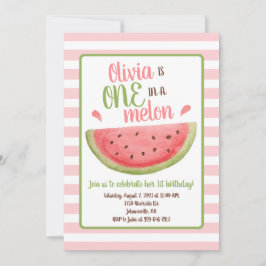 En i Melon Watermelon 1:a födelsedagsinbjudan Inbjudningar