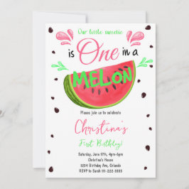 En i Melon Watermelon 1:a födelsedagsinbjudan Inbjudningar