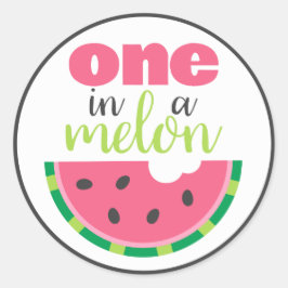 En i Melon Watermelon 1:a födelsedagspartiets förd Runt Klistermärke