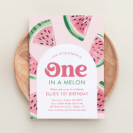 En i Melon Watermelon Birthday Inbjudningar