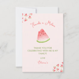 En i Melon Watermelon Birthday Tack Kort