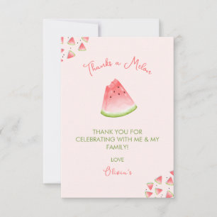 En i Melon Watermelon Birthday Tack Kort
