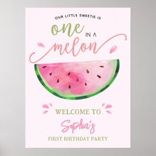 En i Melon Watermelon Birthday Welccome Poster