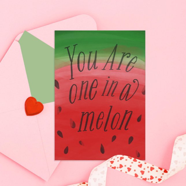 En i Melon Watermelon Classroom Valentine Inbjudningar (Skapare uppladdad)