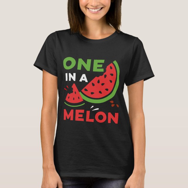 En i Melon Watermelon Cute Roligt, sommar T Shirt (Framsida)