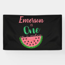 En i Melon Watermelon First Birthday Banner