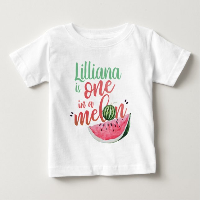 En i Melon Watermelon First Birthday Shirt T Shirt (Framsida)